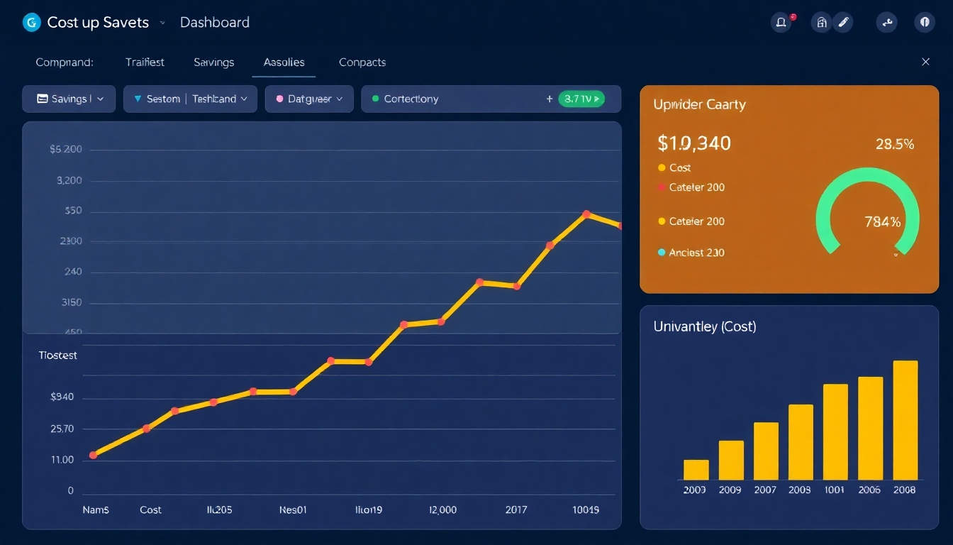 コスト最適化のグラフと削減効果を示すチャート